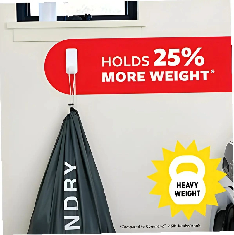 GANCHO DE PARED MINIMALISTA BLANCO MATE CON SOPORTE DE 4.5 KG - 2
