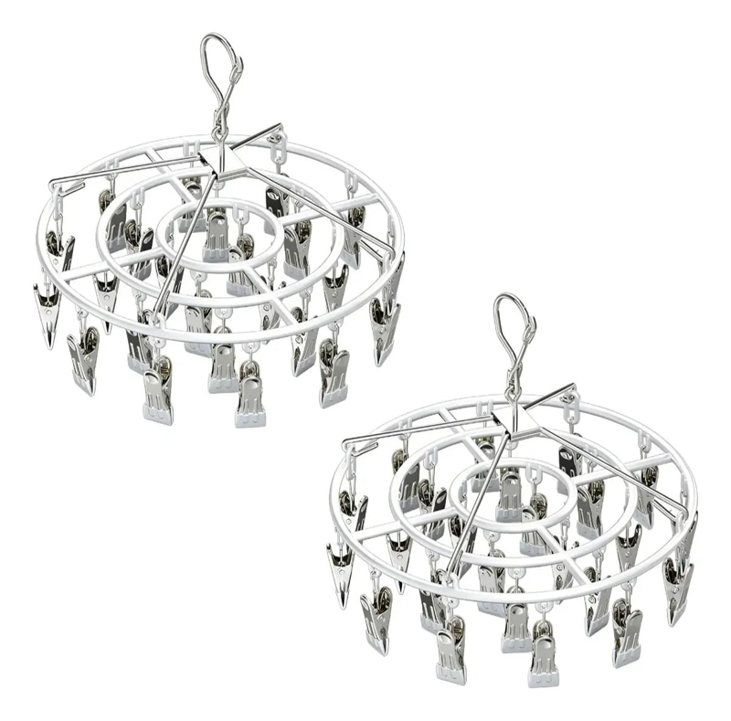 COLGADOR PLEGABLE PARA ROPA INTERIOR Y CALCETINES CON 24 CLIPS - 1