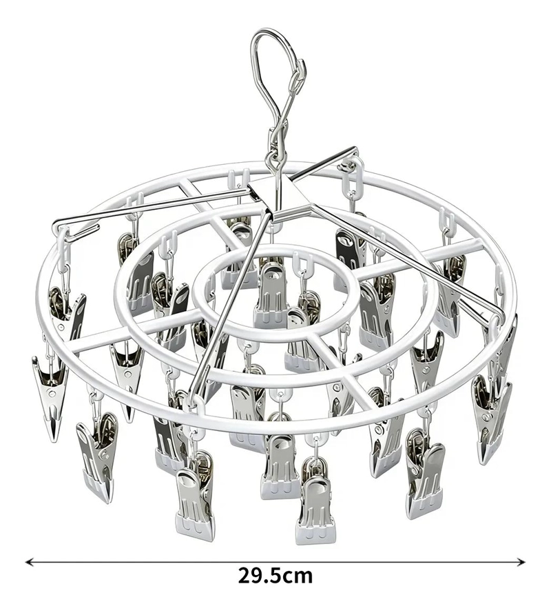 COLGADOR PLEGABLE PARA ROPA INTERIOR Y CALCETINES CON 24 CLIPS - 2
