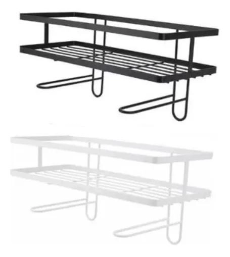 SET DE 2 ESTANTES METALICOS PARA BAÑO CON DISEÑO ORGANIZADOR - 1