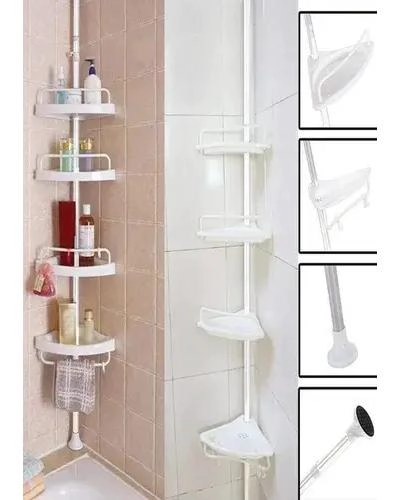 ESQUINERO PARA DUCHA CON 4 REPISAS AJUSTABLES MULTIUSO - 2