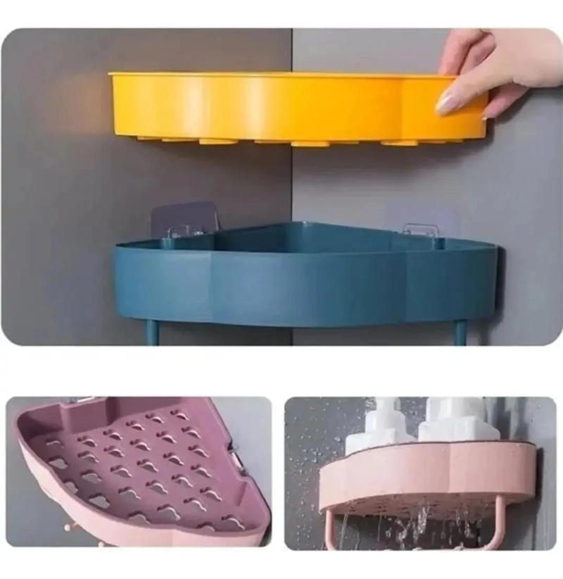 ORGANIZADOR ESQUINERO DE PLASTICO PARA DUCHA Y COCINA CON 3 NIVELES - 3