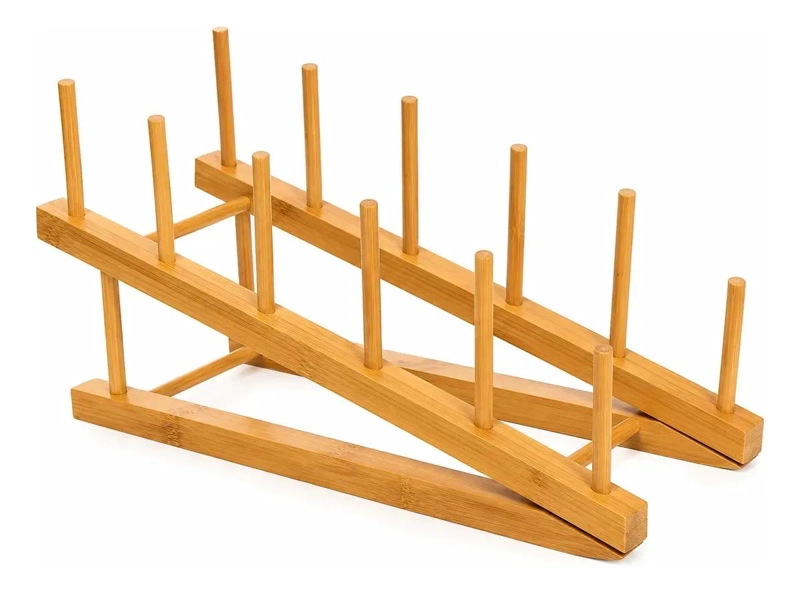 ORGANIZADOR DE COCINA PARA PLATOS Y TAPAS DE MADERA - 1