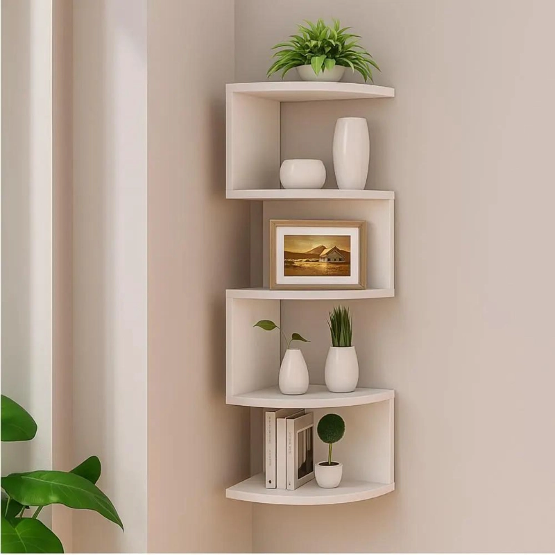 REPISA ESQUINERA DECORATIVA MINIMALISTA DE 5 NIVELES PARA PARED - 3