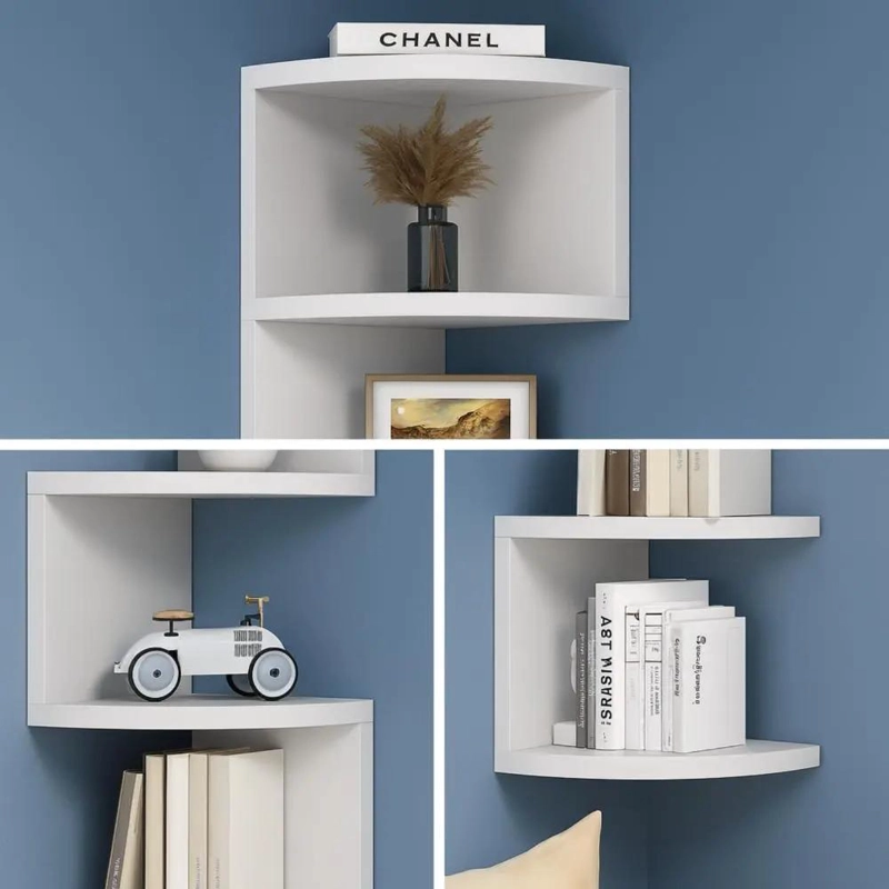 REPISA ESQUINERA DECORATIVA MINIMALISTA DE 5 NIVELES PARA PARED - 5