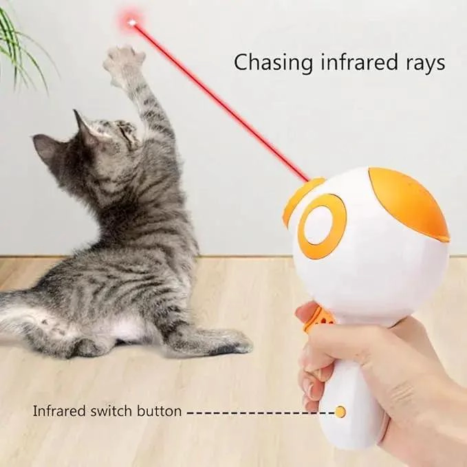JUGUETE INTERACTIVO CON DISPENSADOR DE ALIMENTOS Y LASER PARA MASCOTAS - 3
