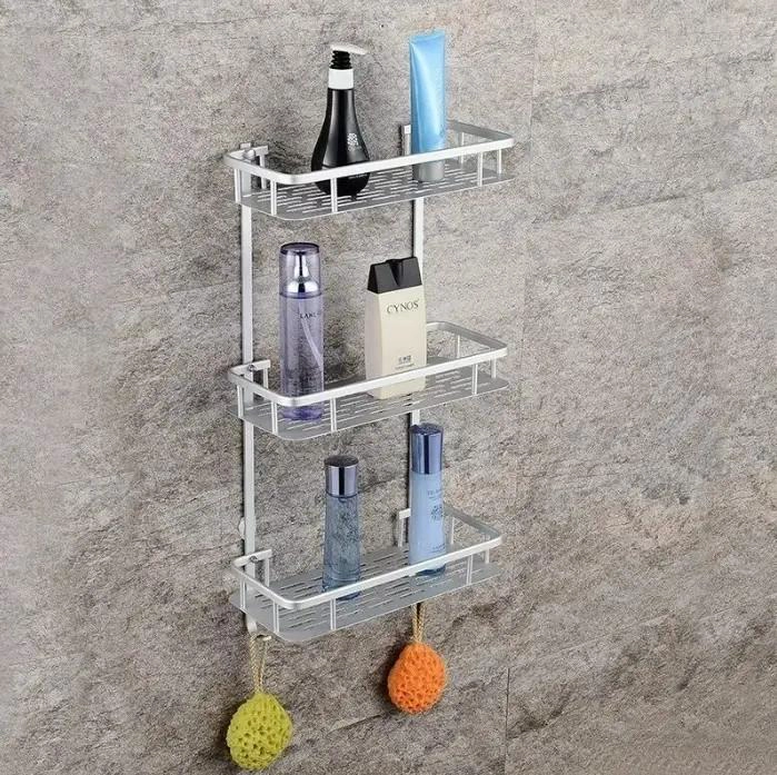 ORGANIZADOR ADHESIVO PARA DUCHA CON 3 NIVELES Y DISEÑO COMPACTO - 4