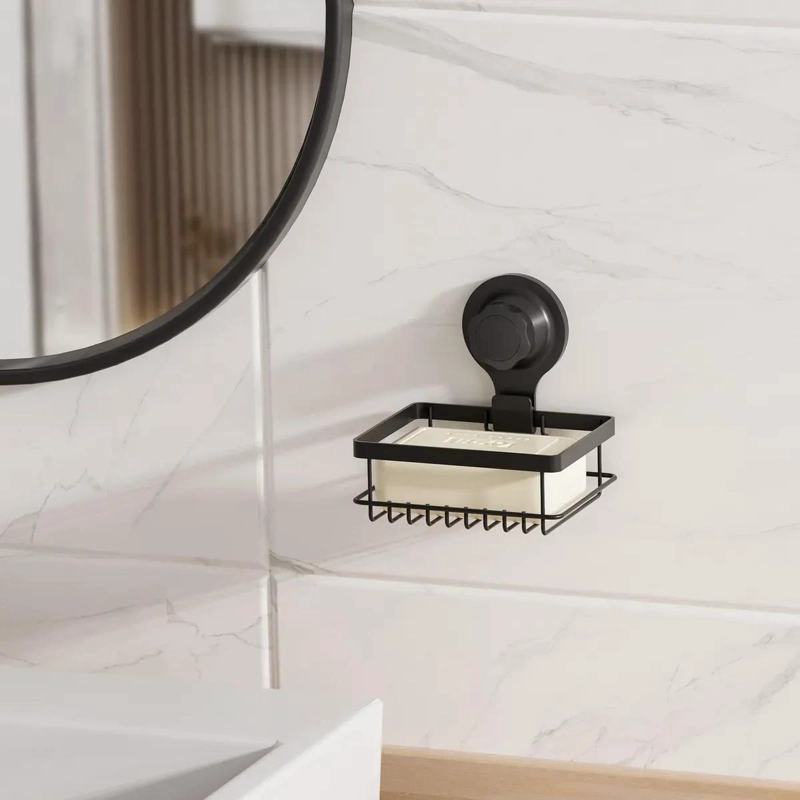 ORGANIZADOR PARA DUCHA CON SISTEMA DE SUCCION COLOR NEGRO - 1
