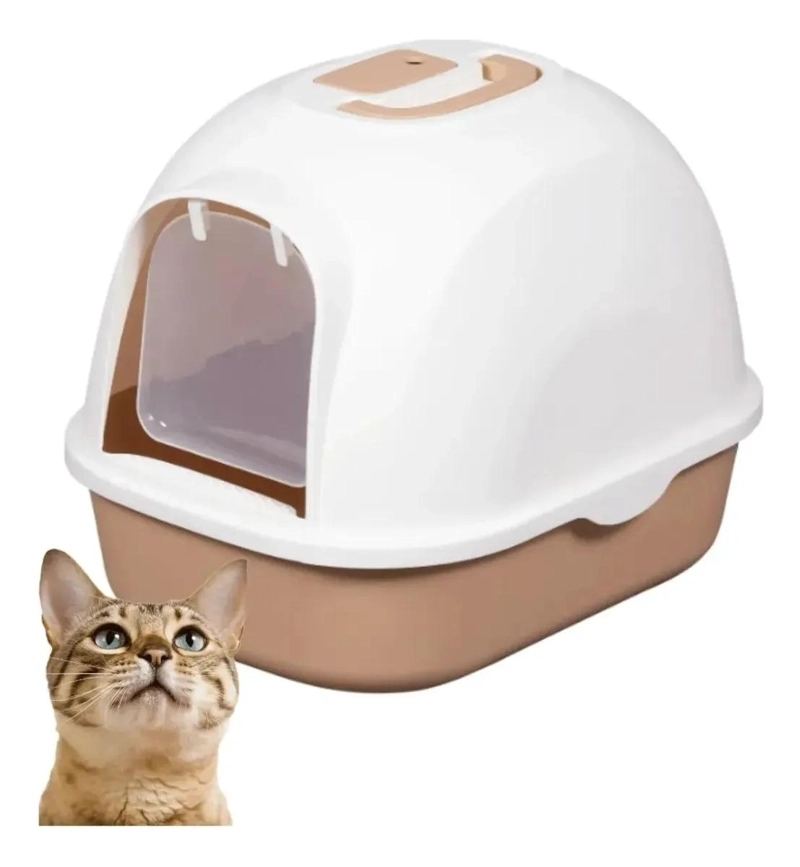 ARENERO SANITARIO GRANDE CERRADO PARA GATOS CON PALA Y FILTRO INTEGRADO - 1