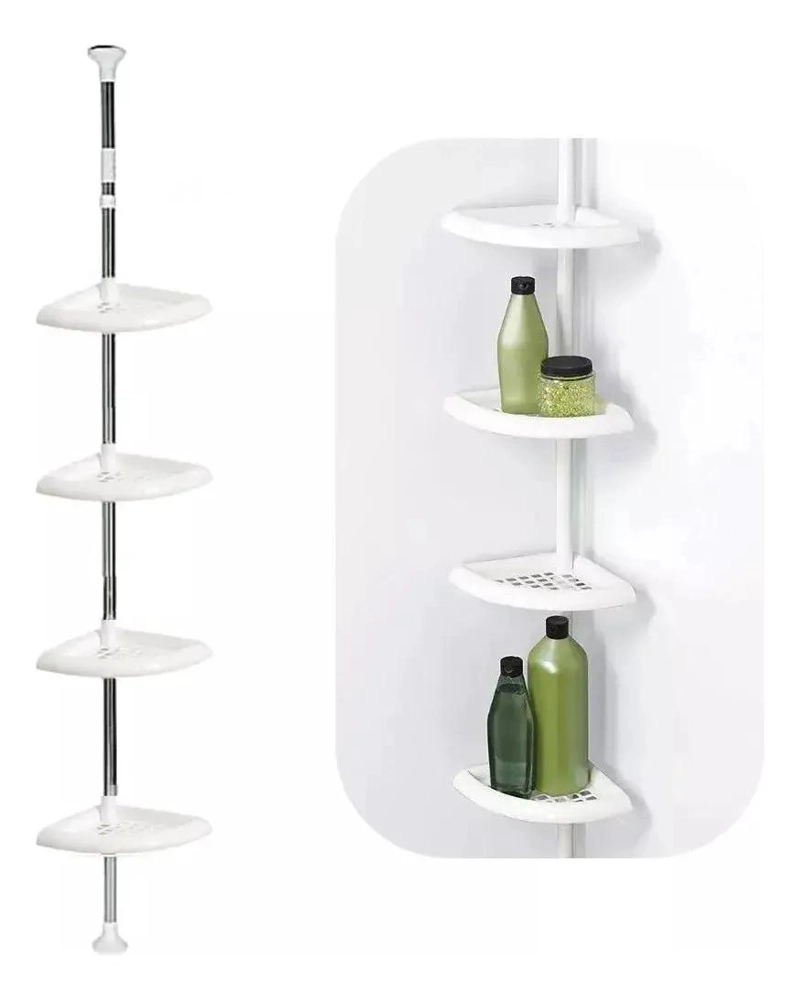 ORGANIZADOR ESQUINERO PARA DUCHA CON 4 PISOS AJUSTABLE Y MULTIUSO - 1