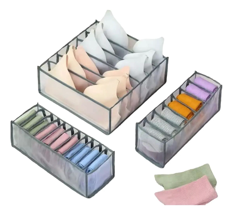 SET ORGANIZADOR PARA ARMARIO CON 3 PIEZAS PARA ROPA INTERIOR - 1