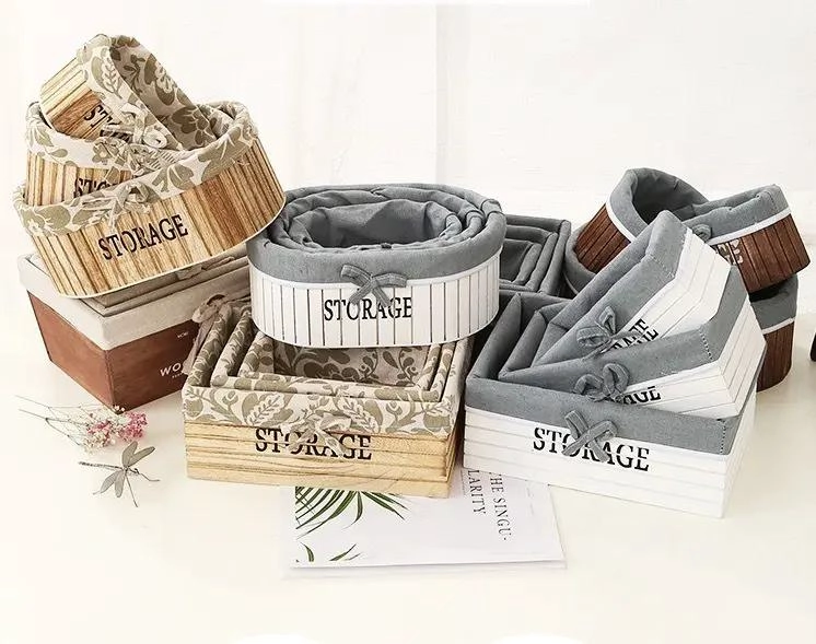 SET DE 3 CAJAS ORGANIZADORAS DE MADERA PARA EL HOGAR - 1