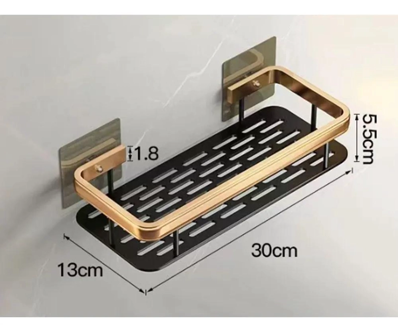 ORGANIZADOR DE DUCHA TRIPLE CON ESTANTE ADHESIVO PARA BAÑO - 3