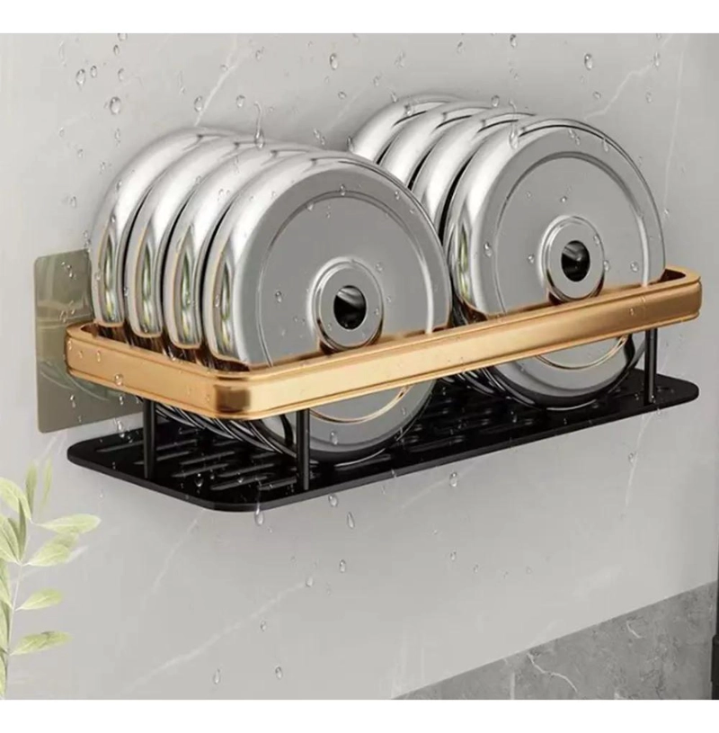 ORGANIZADOR DE DUCHA TRIPLE CON ESTANTE ADHESIVO PARA BAÑO - 5