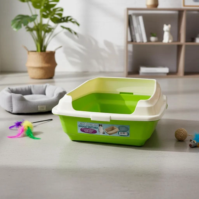BANDEJA SANITARIA PARA GATOS CON BORDE DE 43X35X16 CM - 1