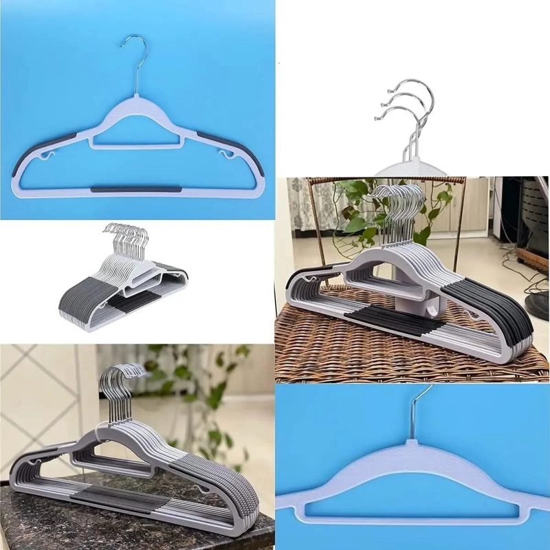 PACK DE 10 PERCHAS ANTIDESLIZANTES PARA ROPA CON GANCHOS - 2