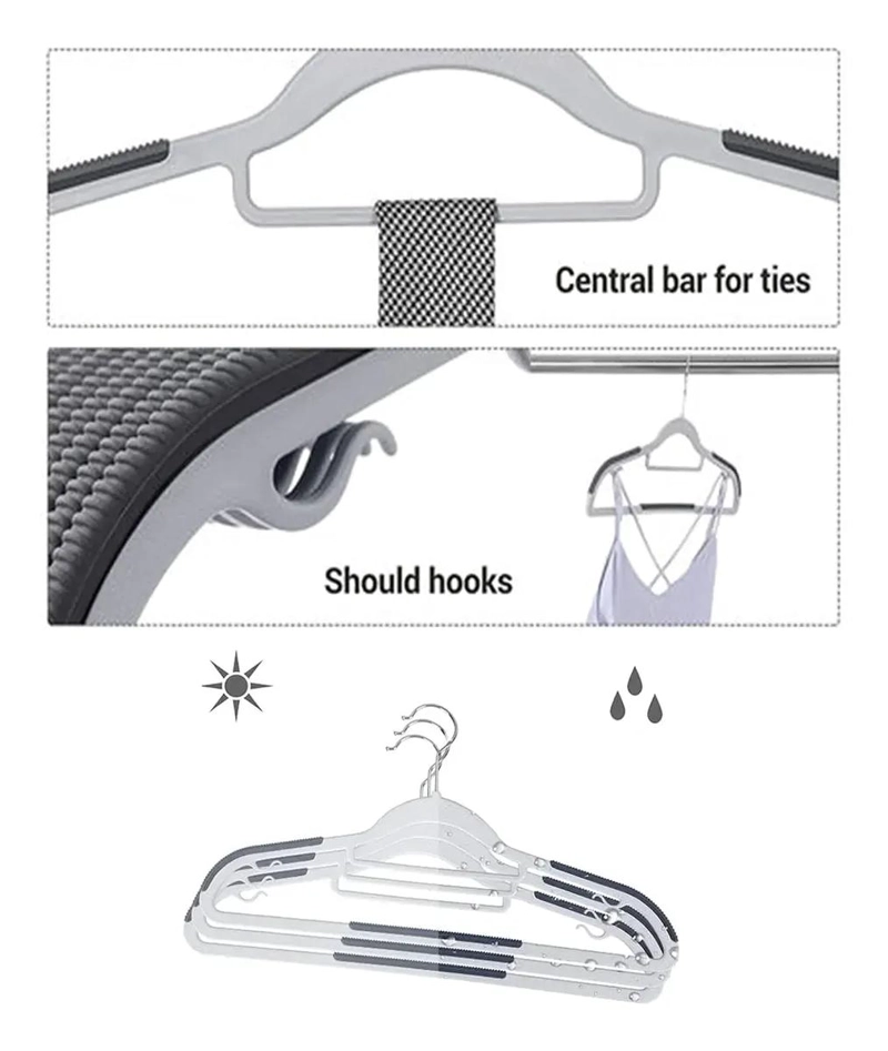 PACK DE 10 PERCHAS ANTIDESLIZANTES PARA ROPA CON GANCHOS - 4