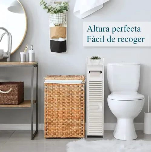 ORGANIZADOR VERTICAL PARA BAÑO CON ESTANTE MULTIUSO Y PUERTA BLANCA - 3