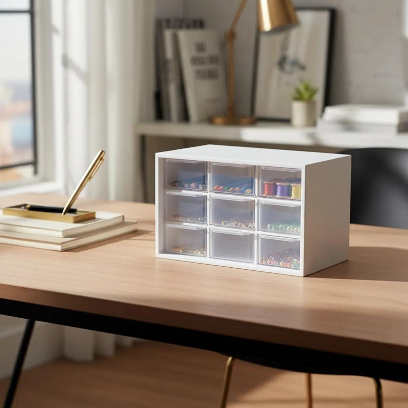 CAJA ORGANIZADORA PARA JOYAS CON 9 CAJONES PARA BISUTERIA - 4