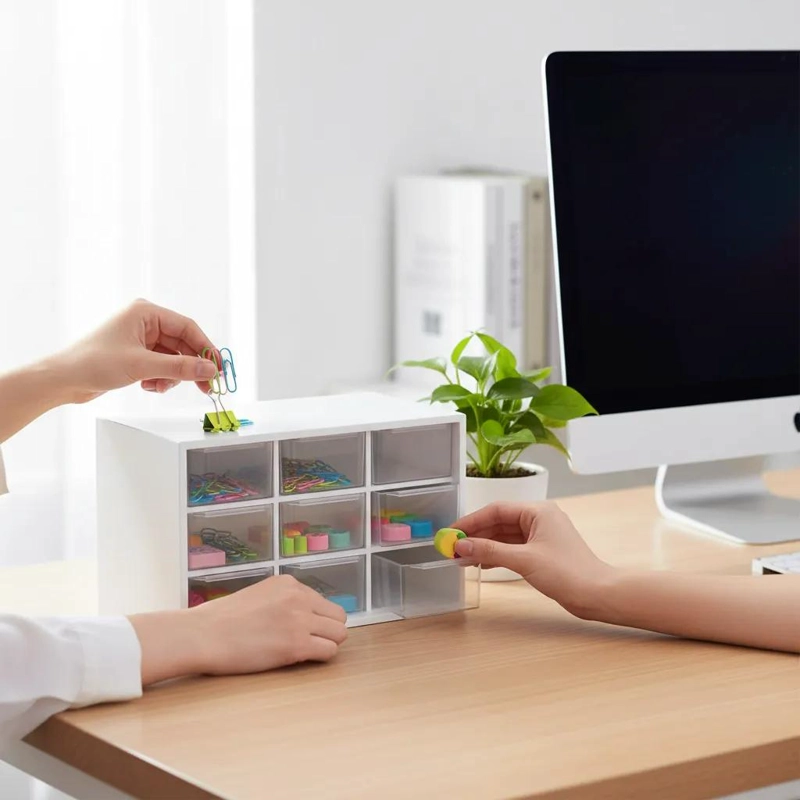 CAJA ORGANIZADORA PARA JOYAS CON 9 CAJONES PARA BISUTERIA - 5