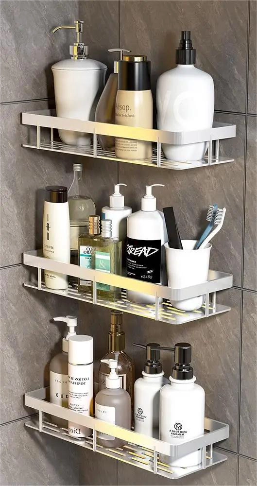 SET DE 3 REPISAS ADHESIVAS PARA ORGANIZAR DUCHA Y BAÑO - 3