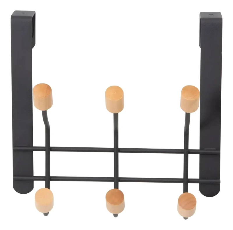 COLGADOR DE PUERTA METALICO CON 3 GANCHOS DOBLES PARA ROPA - 2