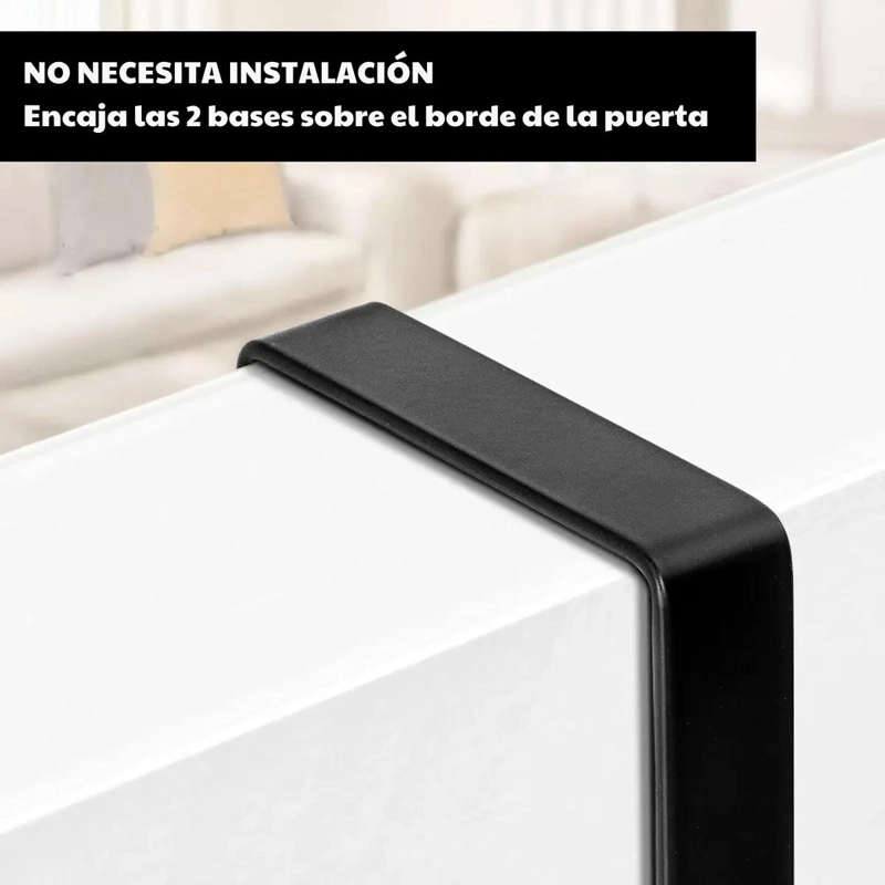 COLGADOR DE PUERTA METALICO CON 3 GANCHOS DOBLES PARA ROPA - 5