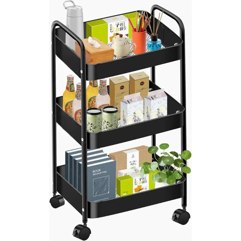 CARRO ORGANIZADOR MULTIUSO DE 3 NIVELES CON RUEDAS PARA ALMACENAMIENTO - 1
