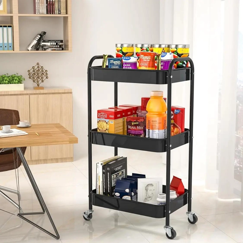 CARRO ORGANIZADOR MULTIUSO DE 3 NIVELES CON RUEDAS PARA ALMACENAMIENTO - 4