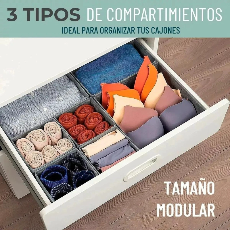 SET DE 8 ORGANIZADORES PARA CAJONES DE ROPA INTERIOR Y ACCESORIOS - 2