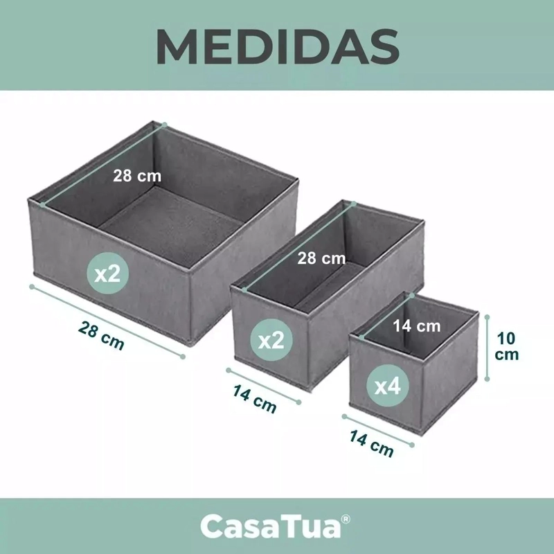 SET DE 8 ORGANIZADORES PARA CAJONES DE ROPA INTERIOR Y ACCESORIOS - 3