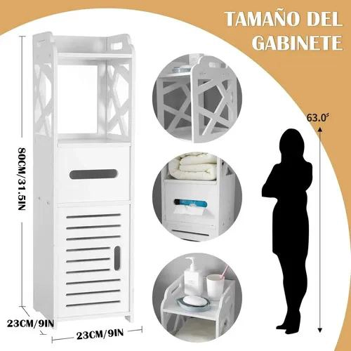 ORGANIZADOR DELGADO PARA BAÑO CON COMPARTIMENTOS 80X23 CM - 5