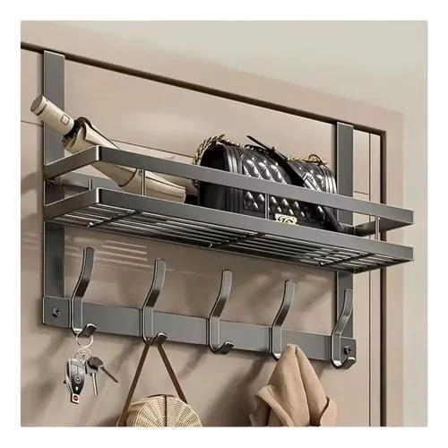 ORGANIZADOR COLGANTE PARA PUERTA CON REPISA Y PERCHERO MULTIUSOS - 5