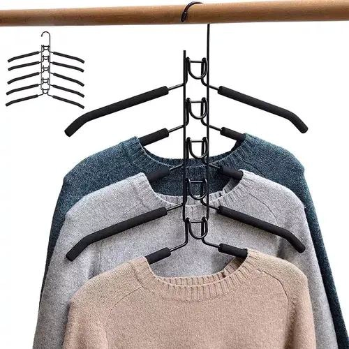 GANCHO COLGADOR PARA ROPA CON ORGANIZADOR MULTIPLE Y AHORRO DE ESPACIO - 4