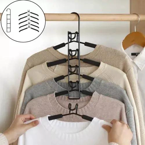 GANCHO COLGADOR PARA ROPA CON ORGANIZADOR MULTIPLE Y AHORRO DE ESPACIO - 5