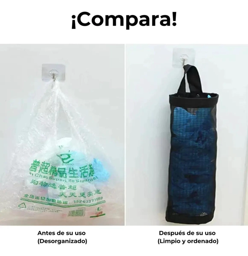 ORGANIZADOR DISPENSADOR PRACTICO PARA BOLSAS PLASTICAS DE TELA - 3
