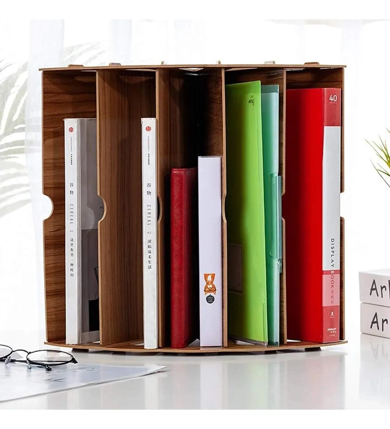 ESTANTE DE MADERA PARA ESCRITORIO CON COMPARTIMENTOS PARA LIBROS Y ARCHIVOS - 3