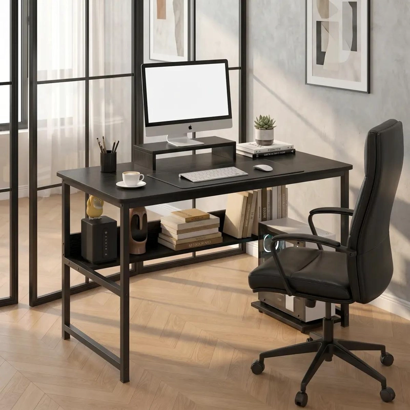 ESCRITORIO CON ELEVADOR PARA MONITOR Y ORGANIZADORES 100X50X72 CM - 3