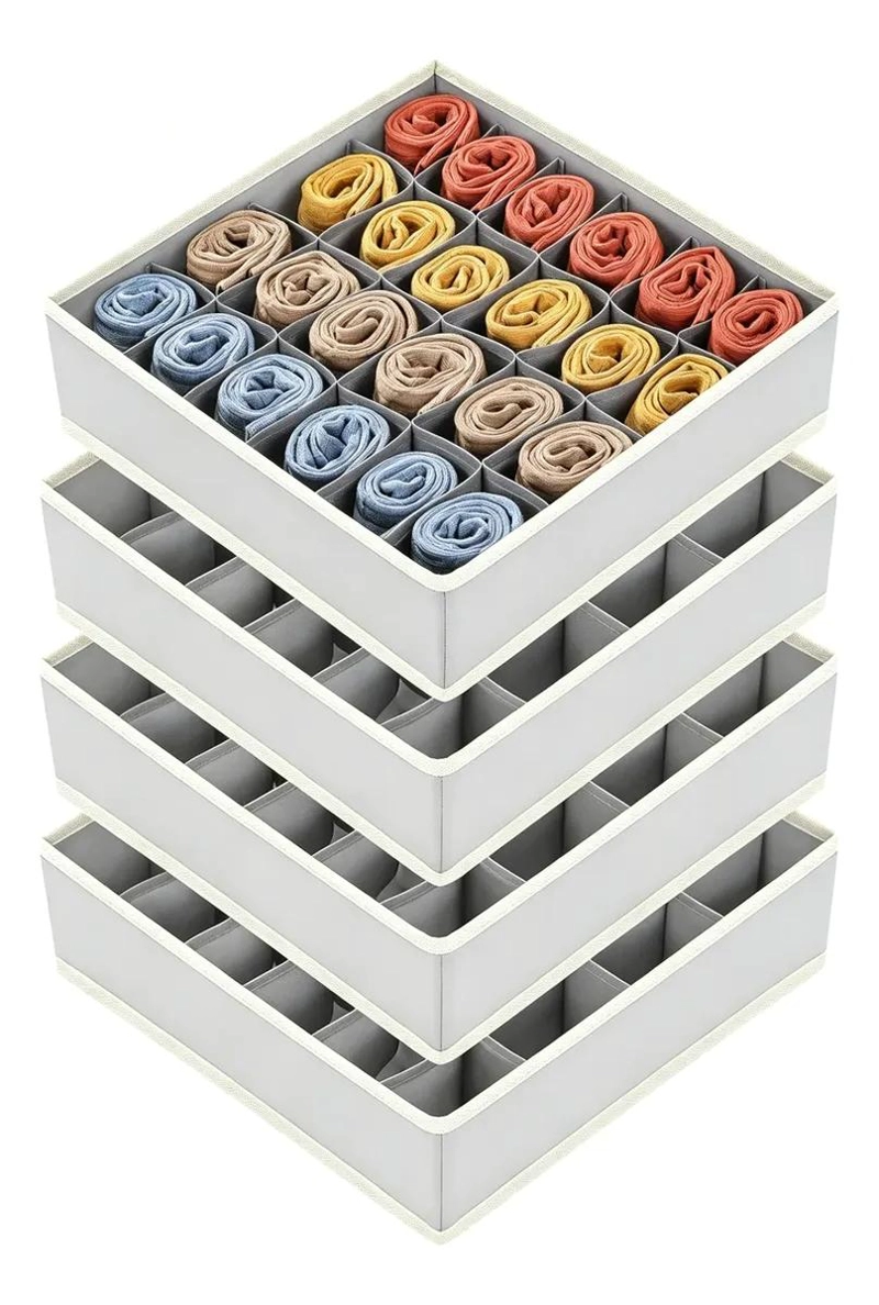 ORGANIZADORES PLEGABLES PARA CAJON 32 X 32 CM SET DE 4 PIEZAS - 1