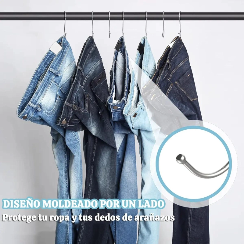 SET DE 20 GANCHOS EN S DE ACERO INOXIDABLE PARA COCINA Y TALLER - 4