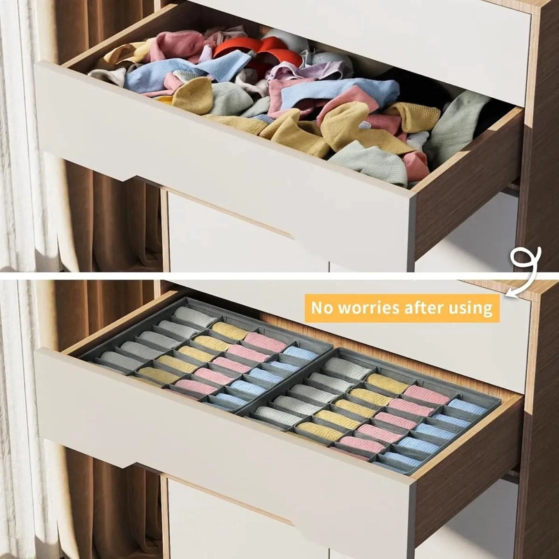 ORGANIZADOR PLEGABLE PARA CAJONES CON 24 CELDAS PARA CALCETINES - 3
