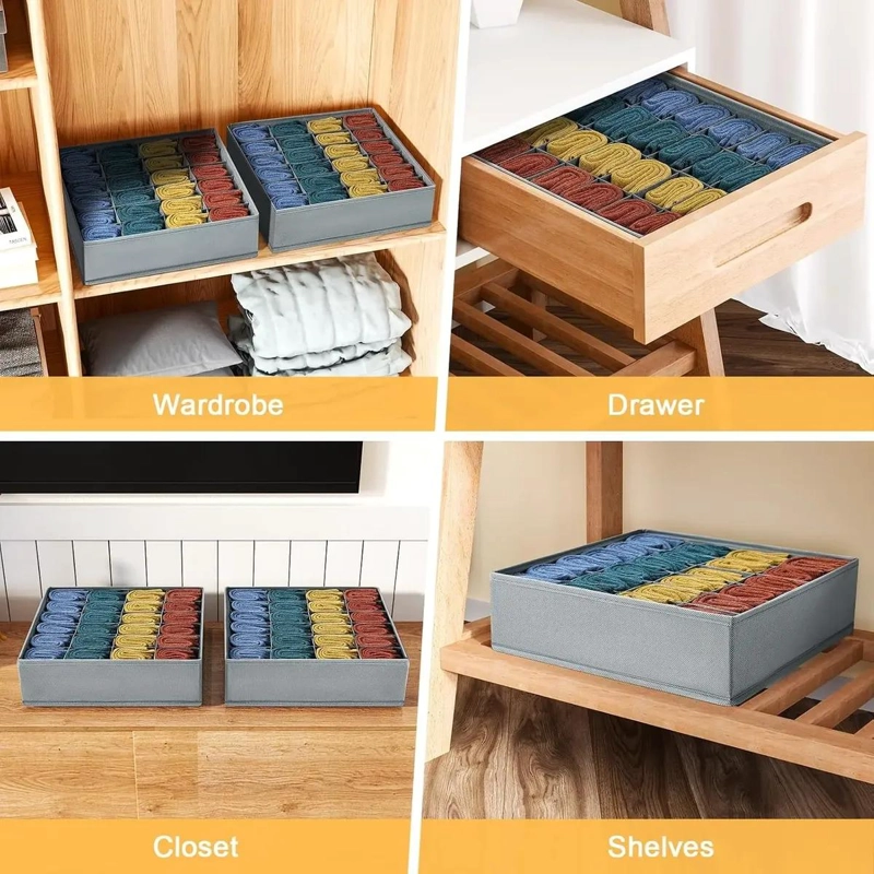 ORGANIZADOR PLEGABLE PARA CAJONES CON 24 CELDAS PARA CALCETINES - 4