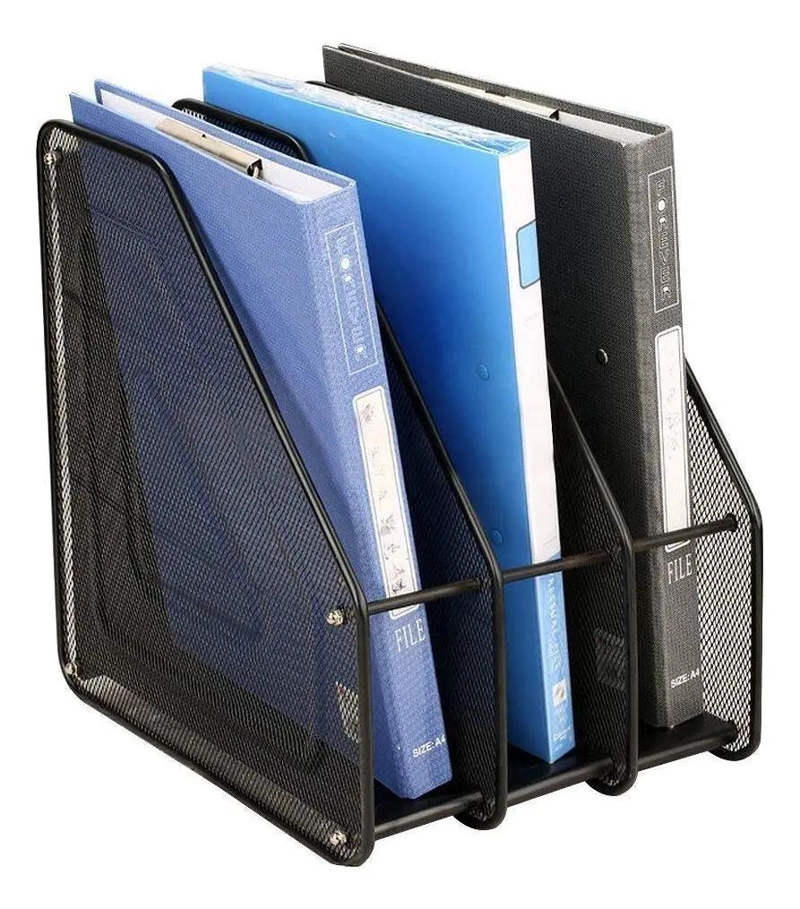 ORGANIZADOR METALICO PARA ESCRITORIO CON 3 NIVELES PARA LIBROS Y REVISTAS - 1