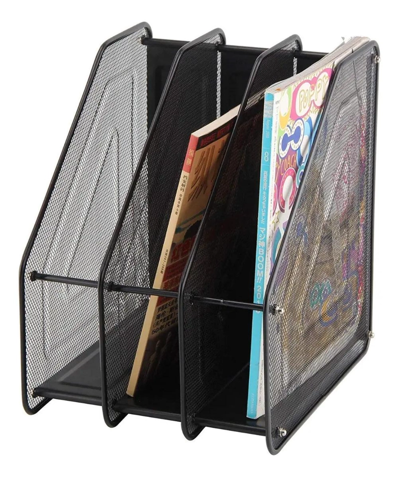 ORGANIZADOR METALICO PARA ESCRITORIO CON 3 NIVELES PARA LIBROS Y REVISTAS - 3