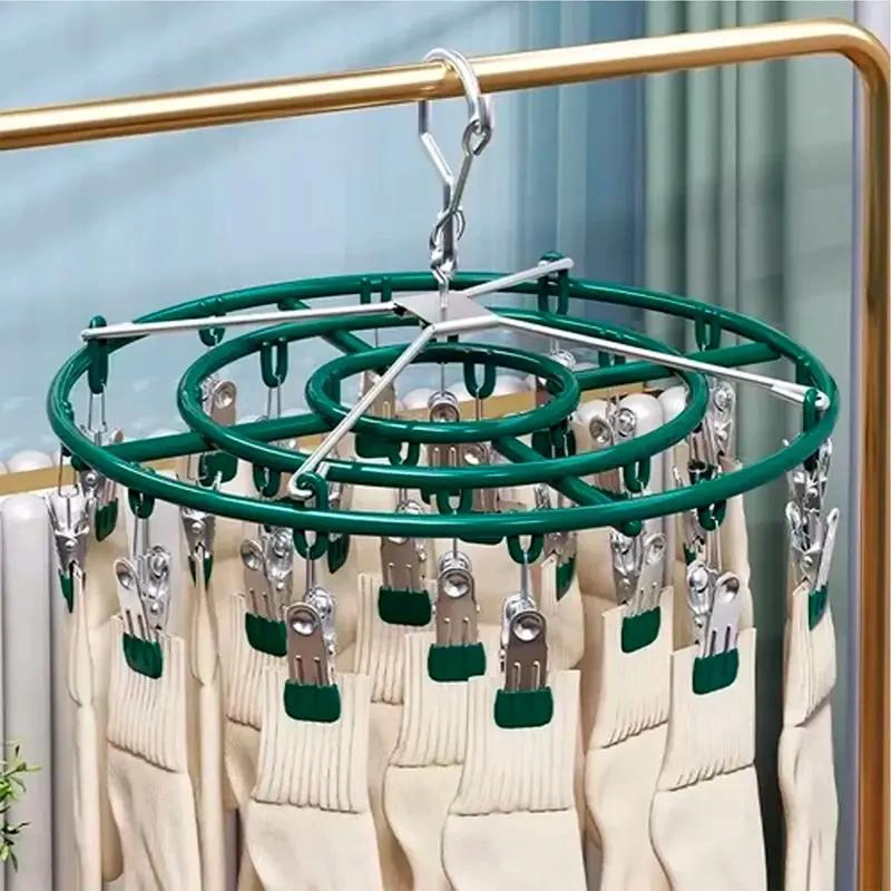 COLGADOR PLEGABLE PARA CALCETINES Y ROPA INTERIOR CON 20 CLIPS RESISTENTES - 2