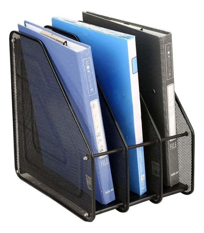 ORGANIZADOR METALICO PARA ESCRITORIO CON 3 NIVELES PARA LIBROS Y REVISTAS - 1