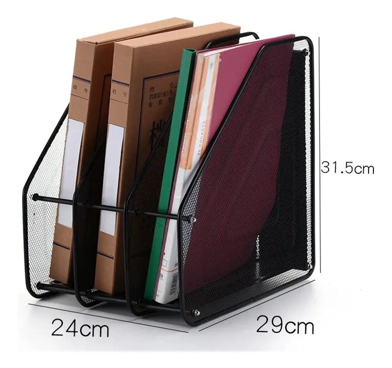 ORGANIZADOR METALICO PARA ESCRITORIO CON 3 NIVELES PARA LIBROS Y REVISTAS - 2