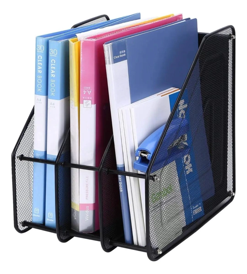 ORGANIZADOR METALICO PARA ESCRITORIO CON 3 NIVELES PARA LIBROS Y REVISTAS - 3