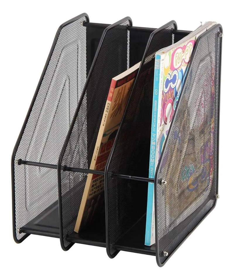 ORGANIZADOR METALICO PARA ESCRITORIO CON 3 NIVELES PARA LIBROS Y REVISTAS - 4