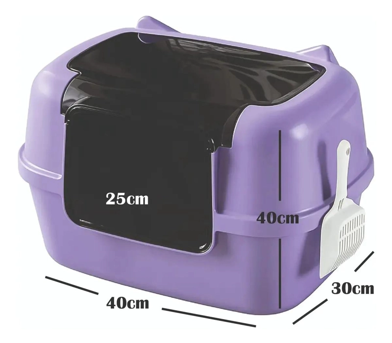 CAJA PARA ARENA DE GATOS CON CAPUCHA Y PALA INTEGRADA - 2
